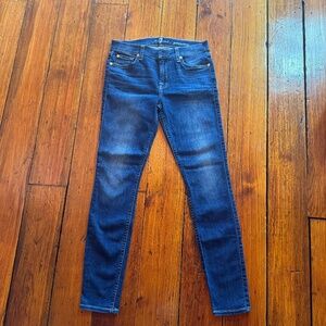 7 For All Mankind Straight Legged Blue Jeans,  26 inch waist.
